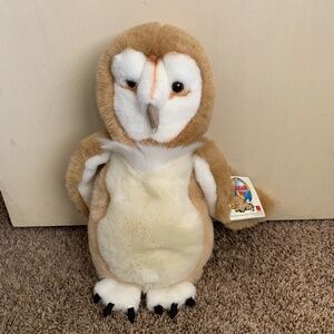 Cascade Toy Barn Owl Puppet Stuffed Animal Plush Head Turns All Around